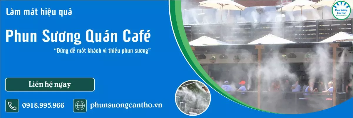 phun sương quán cà phê