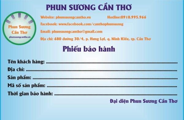 phun suong can tho - phieu bao hanh
