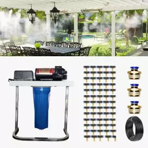 Bộ Máy Phun Sương 65 Béc thau | Bơm RO ráp sẵn (có chân)