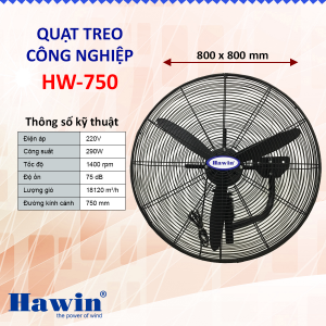 Quạt Công Nghiệp Treo Tường HT-750